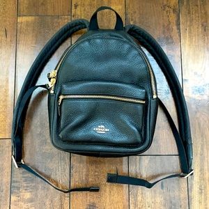 Coach Black Leather Mini Backpack Bag